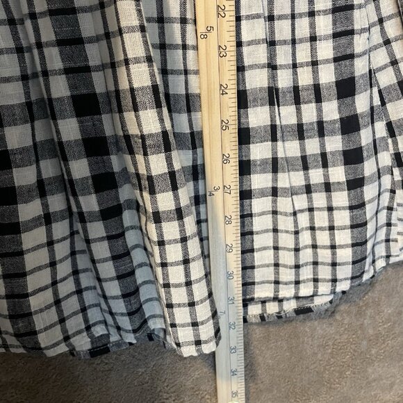 Zara Trafaluc Dress Womens Sz M Checkered Plaid Embroidered Drop Waist Mini Red - Picture 7 of 9